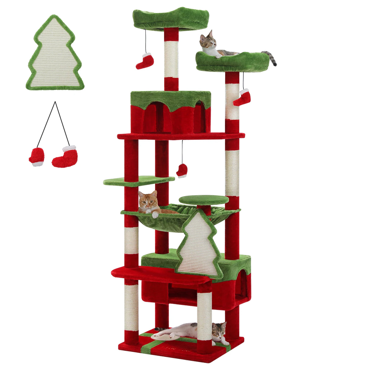 Grand arbre à chat pour Maine Coon – hamac, niches et poteaux sisal