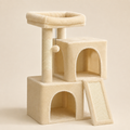 Petit arbre à chat 77 cm – 2 niches, rampe à griffer et kit anti-basculement