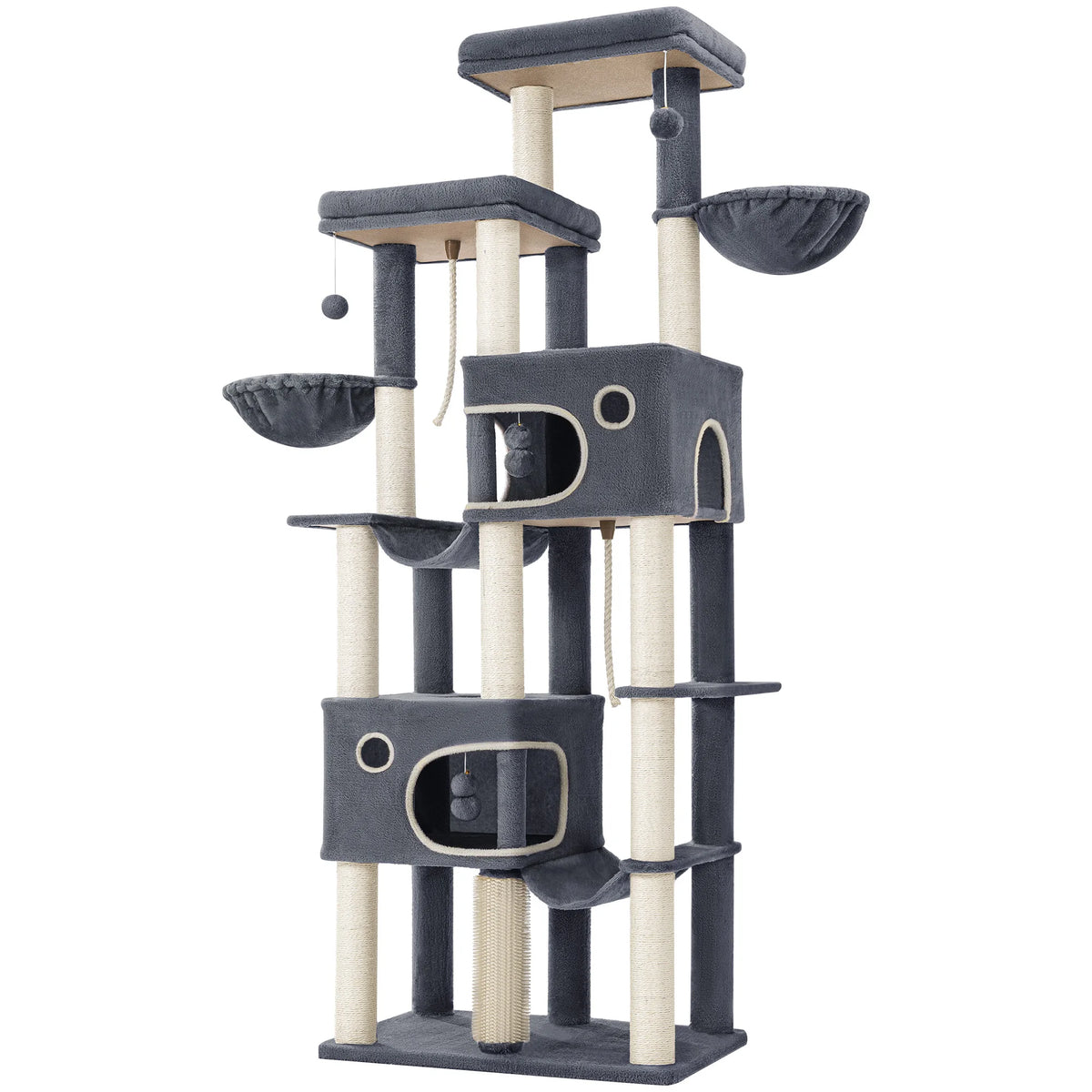 Arbre à chat Maine Coon XXL 213 cm – base extra-large et niches