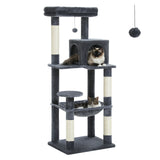 Arbre à chat 143 cm 5 niveaux – Gris foncé