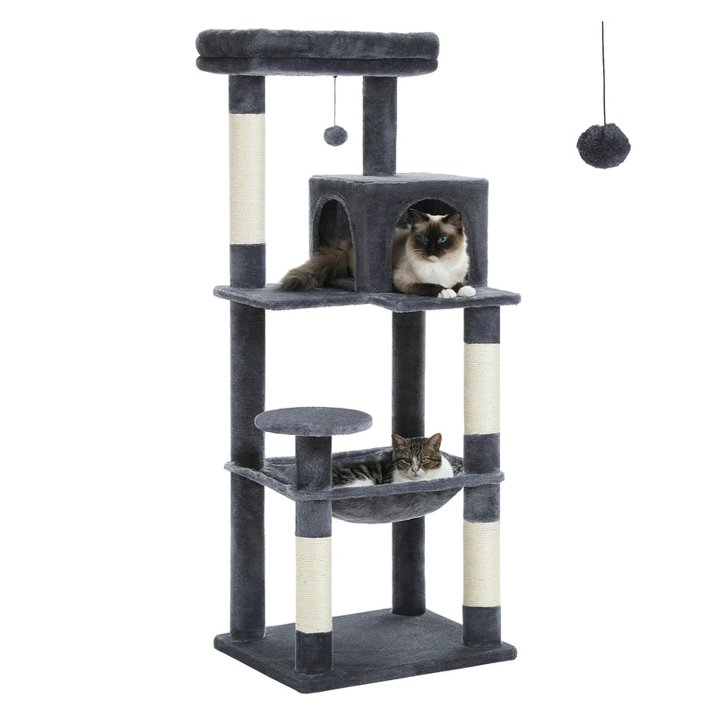 Arbre à chat 143 cm 5 niveaux – Gris foncé