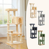 Petit arbre à chat 113 cm – 5 niveaux, hamac et kit anti-basculement