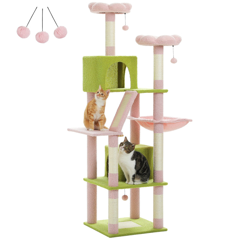 Arbre à chat Maine Coon 178 cm – 6 poteaux à griffer et perchoirs