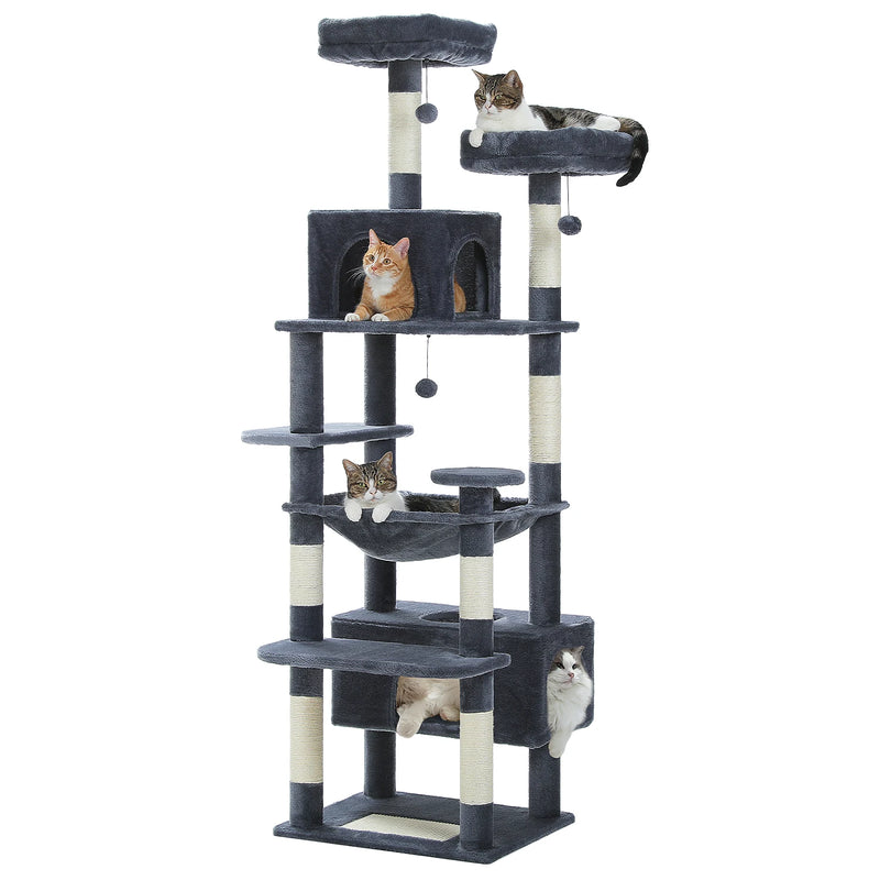 Grand arbre à chat pour Maine Coon – hamac, niches et poteaux sisal