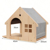 Étagère murale maison pour chat – bois, gain de place