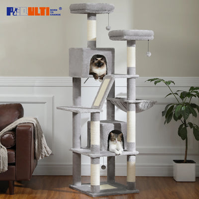 Arbre à chat Maine Coon 178 cm – 6 poteaux à griffer et perchoirs