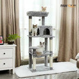 Arbre à chat 143 cm 5 niveaux – grand hamac et griffoirs sisal