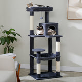 Arbre à chat 143 cm 5 niveaux – grand hamac et griffoirs sisal
