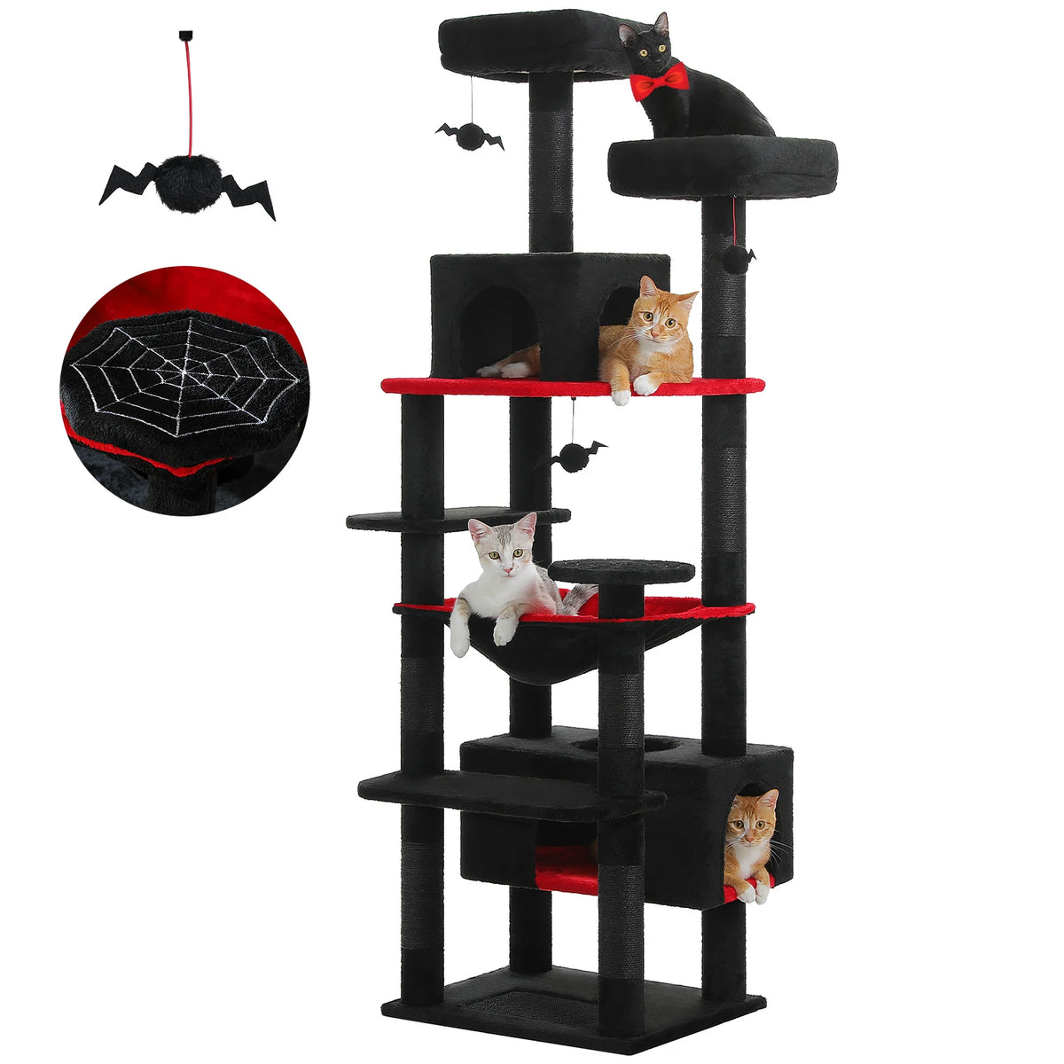 Grand arbre à chat pour Maine Coon – hamac, niches et poteaux sisal