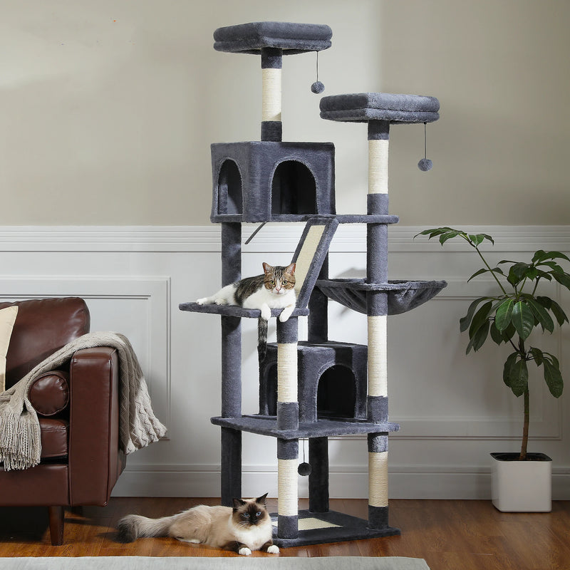 Arbre à chat Maine Coon 178 cm – 6 poteaux à griffer et perchoirs