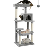 Arbre à chat 143 cm 5 niveaux – grand hamac et griffoirs sisal