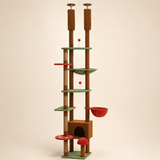 Arbre à chat sol au plafond thème forêt, vue d'ensemble sur fond neutre