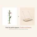 Pack Petit appartement – arbre à chat sol-plafond et hamac de fenêtre