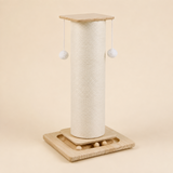 Griffoir poteau pour chat en sisal naturel de 80 cm sur base en bois massif