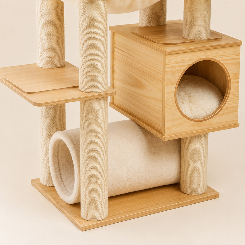 Arbre à chat design en bois